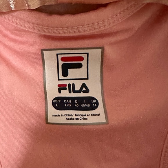 FILA Womens Tennis Racerback Tank with Ruffle Pink Size L - Picture 4 of 6